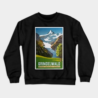 Grindelwald, Switzerland, Ski Poster Crewneck Sweatshirt